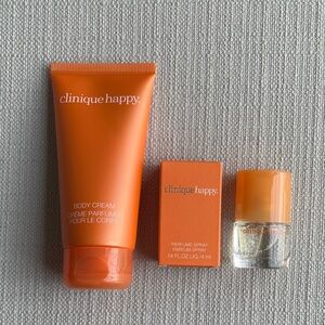 Clinique Happy Body Cream and fragrance travel set
